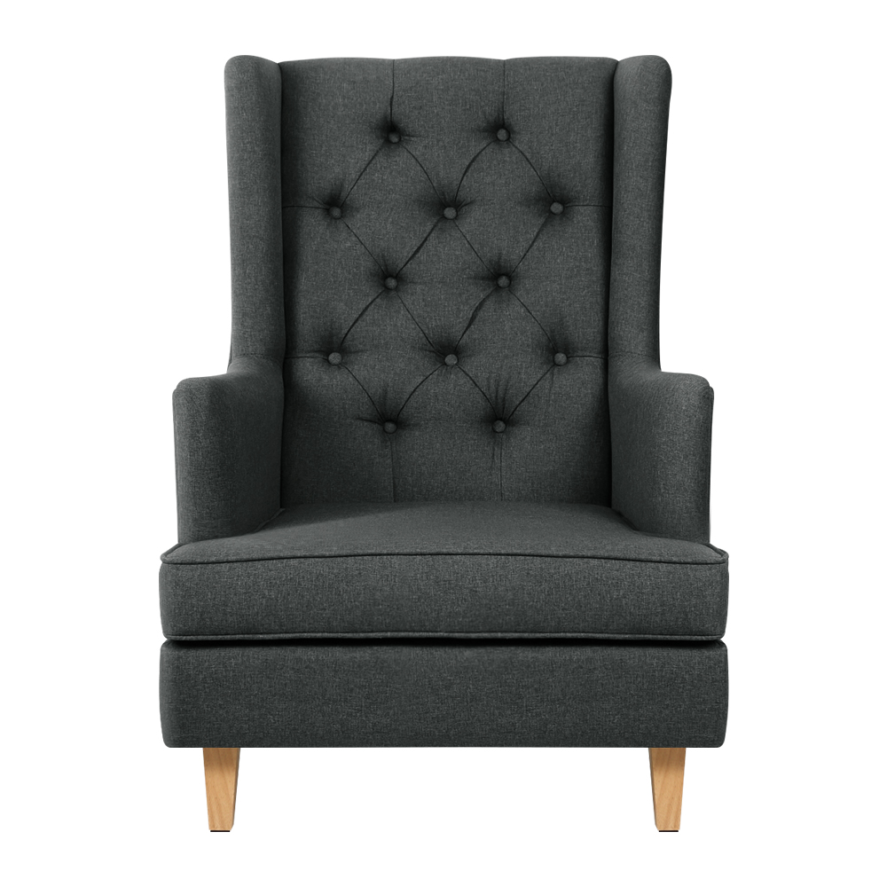 Artiss Rocking Armchair Feedining Chair Fabric Armchairs Lounge Recliner – Charcoal