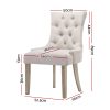 Artiss Set of 2 Dining Chair Beige CAYES French Provincial Chairs Wooden Retro Cafe – Cream Beige, Polyester