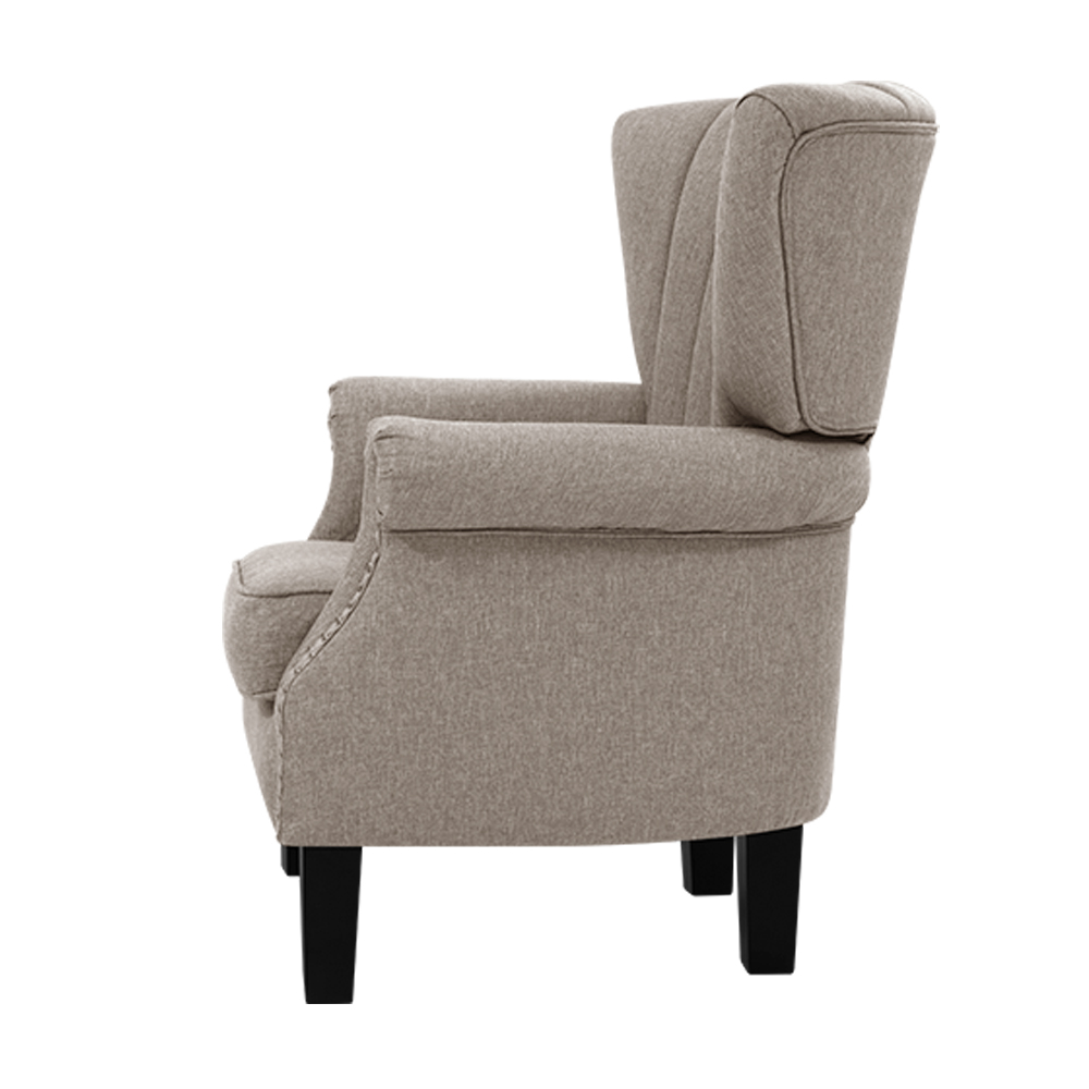 Artiss Upholstered Fabric Armchair Accent Tub Chairs Modern seat Sofa Lounge – Beige
