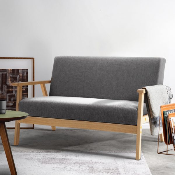 Rayleigh 2 Seater Fabric Sofa Chair – Grey