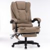 8 Point Massage Chair Executive Office Computer Seat Footrest Recliner Pu Leather – Black