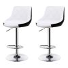 Bar Stools Kitchen Bar Stool Leather Barstools Swivel Gas Lift Counter Chairs x2 BS8403 – Black
