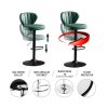 Bar Stools Kitchen Bar Stool Leather Barstools Swivel Gas Lift Counter Chairs x2 BS8405 – Black