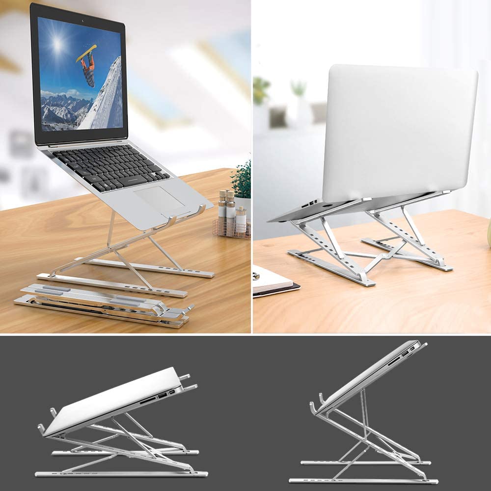 Portable Adjustable Laptop Stand Foldable Desktop Tripod Tray Anti-skid Pad – Double Layer