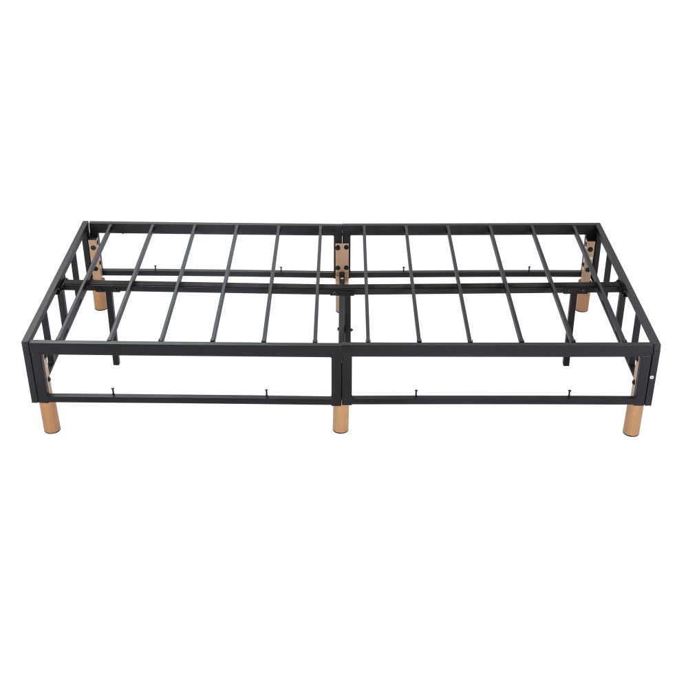 Metal Bed Frame Mattress Foundation – Blue, DOUBLE