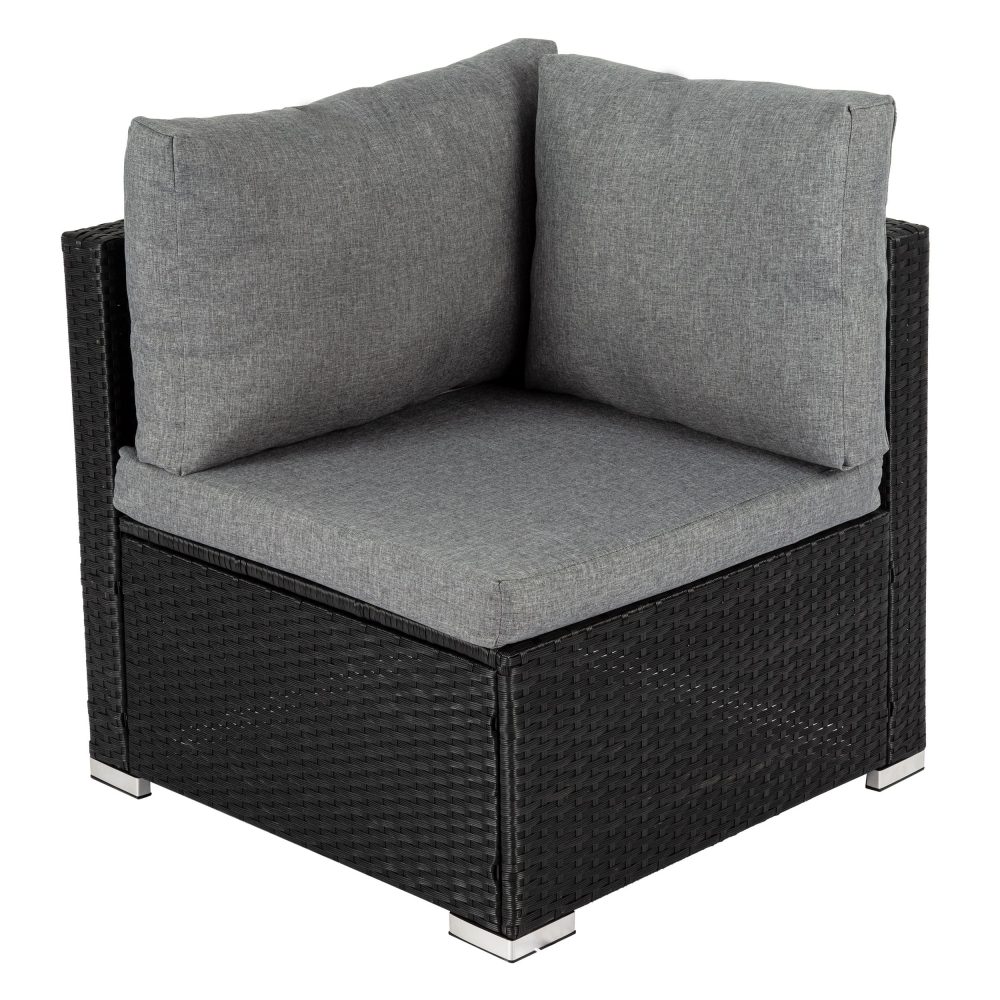 6PCS Outdoor Modular Lounge Sofa Coogee – Black
