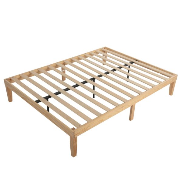 Warm Wooden Natural Bed Base Frame