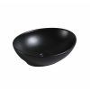 Muriel 41 x 34 x 14.5cm Ceramic Bathroom Basin Vanity Sink Oval Above Counter Top Mount Bowl – Black