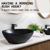 Muriel 41 x 34 x 14.5cm Ceramic Bathroom Basin Vanity Sink Oval Above Counter Top Mount Bowl – Black