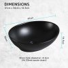 Muriel 41 x 34 x 14.5cm Ceramic Bathroom Basin Vanity Sink Oval Above Counter Top Mount Bowl – Black