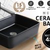 Muriel 48 x 37.5 x 13cm Ceramic Bathroom Basin Vanity Sink Above Counter Top Mount Bowl – Black