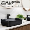 Muriel 48 x 37.5 x 13cm Ceramic Bathroom Basin Vanity Sink Above Counter Top Mount Bowl – Black