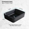 Muriel 48 x 37.5 x 13cm Ceramic Bathroom Basin Vanity Sink Above Counter Top Mount Bowl – Black