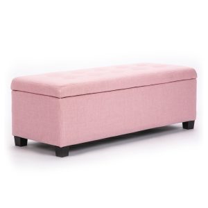La Bella 102cm Storage Ottoman Stool Fabric – Pink