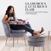La Bella Shell Scallop Lounge Chair Accent Velvet – Grey, Armchair