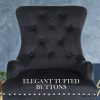 La Bella French Provincial Dining Chair Ring Studded Lisse Velvet Rubberwood