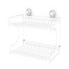 PowerLoc Double Rectangular Shelf Removable Suction – White