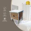 Hyssop Bedside Chest of Drawers Cane Bedroom Kitchen Bathroom Storage Cabinet – 49x42x47 cm