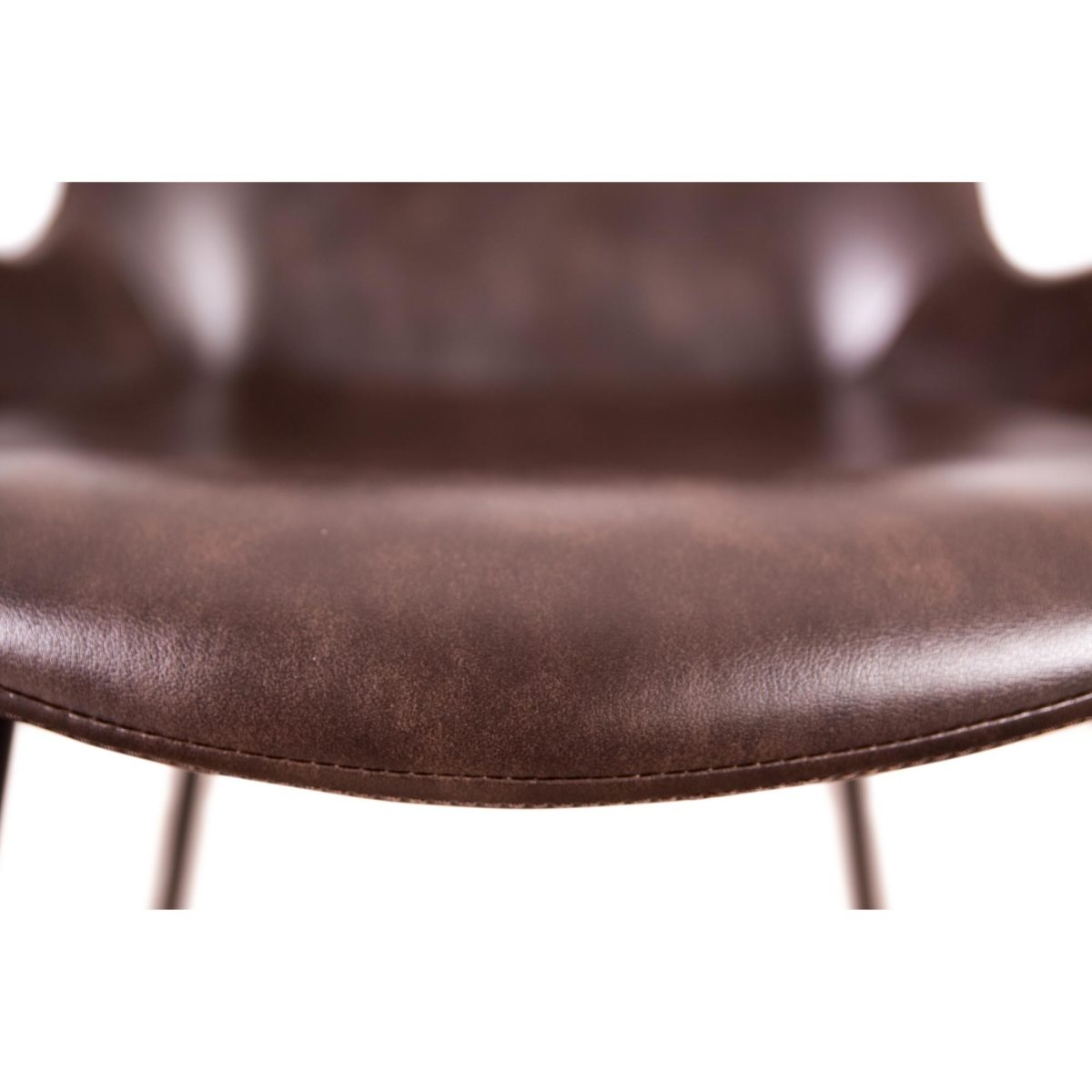 Brando PU Leather Upholstered Dining Chair Metal Leg – Brown – 2