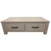 Foxglove Coffee Table 127cm 2 Drawer Solid Mt Ash Timber Wood – White