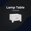 Foxglove Lamp Table 60cm Coffee Side Laptop Desk Bedside Sofa End – White