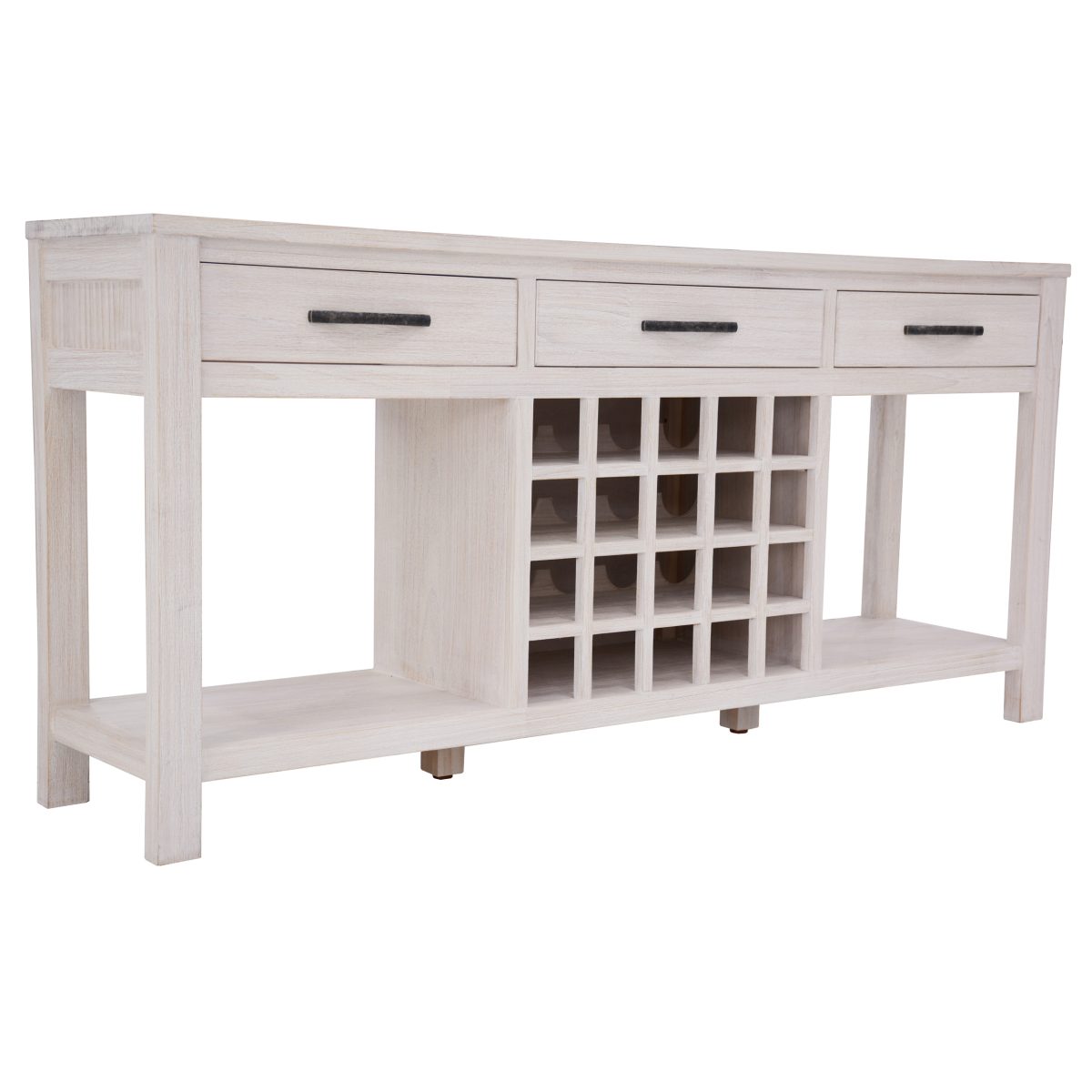 Foxglove Sideboard Buffet Wine Cabinet Bar Bottle Wooden Storage Rack – White
