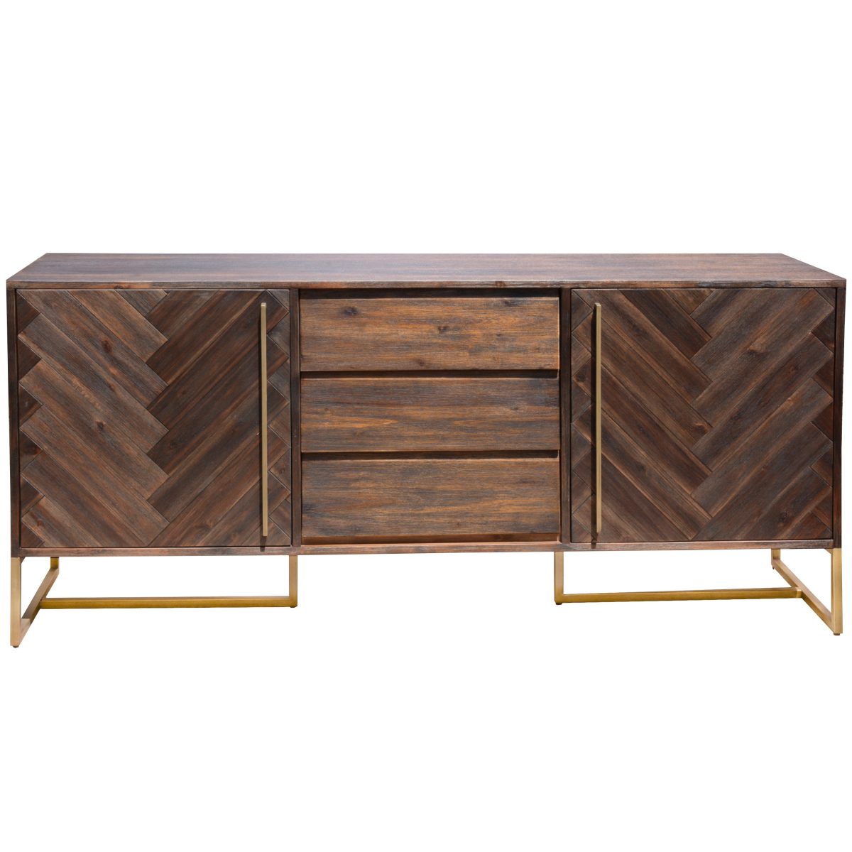 Tuberose Buffet Table 180cm 2 Door 3 Drawer Solid Acacia Timber Wood – Brown