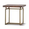 Tuberose Lamp Table 50cm Solid Acacia Wood Home Herringbone Parquet – Brown