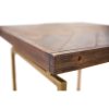 Tuberose Lamp Table 50cm Solid Acacia Wood Home Herringbone Parquet – Brown