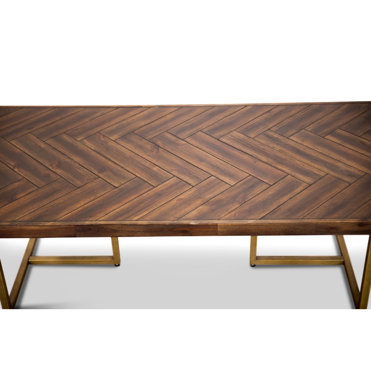 Tuberose Coffee Table 120cm Solid Acacia Wood Home Herringbone Parquet – Brown