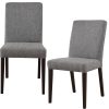 Catmint Dining Chair Fabric Upholstered Solid Acacia Wood – Granite – 2