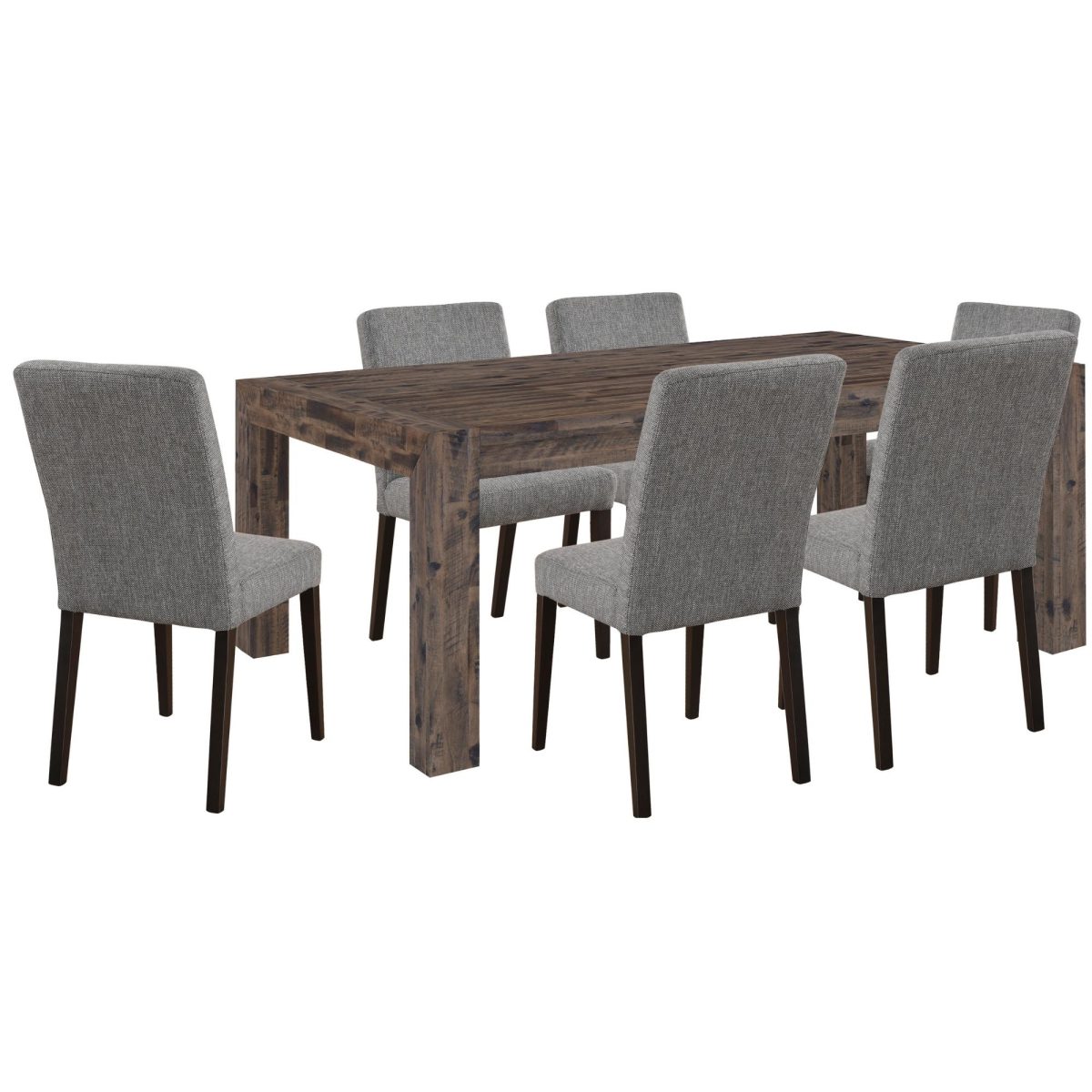 Catmint Dining Set Table with Solid Wood Fabric Chair – 7
