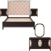 Scarlet 5pc Bed Frame Bedroom Suite Timber Bedside Dresser Mirror Package – KING