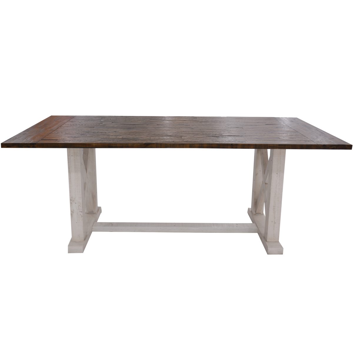 Erica Dining Table Solid Acacia Timber Wood Hampton Furniture Brown White – 200x100x77 cm