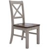 Erica X-Back Dining Chair Solid Acacia Timber Wood Hampton Brown White – 2