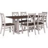 Erica Dining Set 200cm Table Chair Solid Acacia Wood Timber Brown White – 7