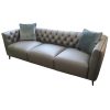 Luxe Genuine Forli Leather Sofa Upholstered Lounge Couch – Dark Grey – 3.5 Seater
