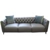 Luxe Genuine Forli Leather Sofa Upholstered Lounge Couch – Dark Grey – 3.5 Seater