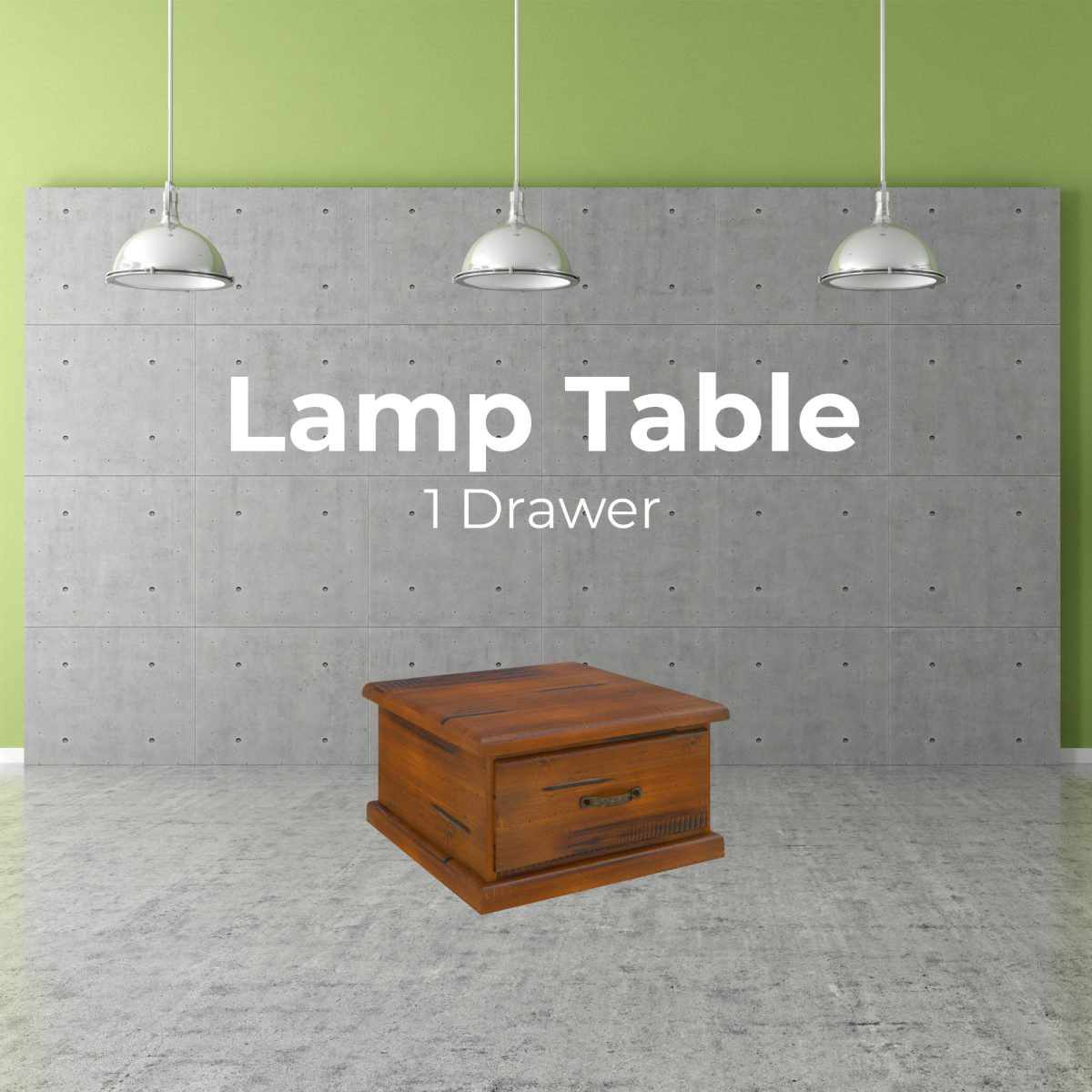 Umber Lamp Table Solid Pine Wood Coffee Side Desk Sofa End – Dark Brown – 1 Drawer
