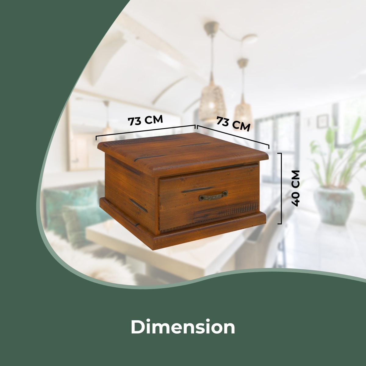Umber Lamp Table Solid Pine Wood Coffee Side Desk Sofa End – Dark Brown – 1 Drawer