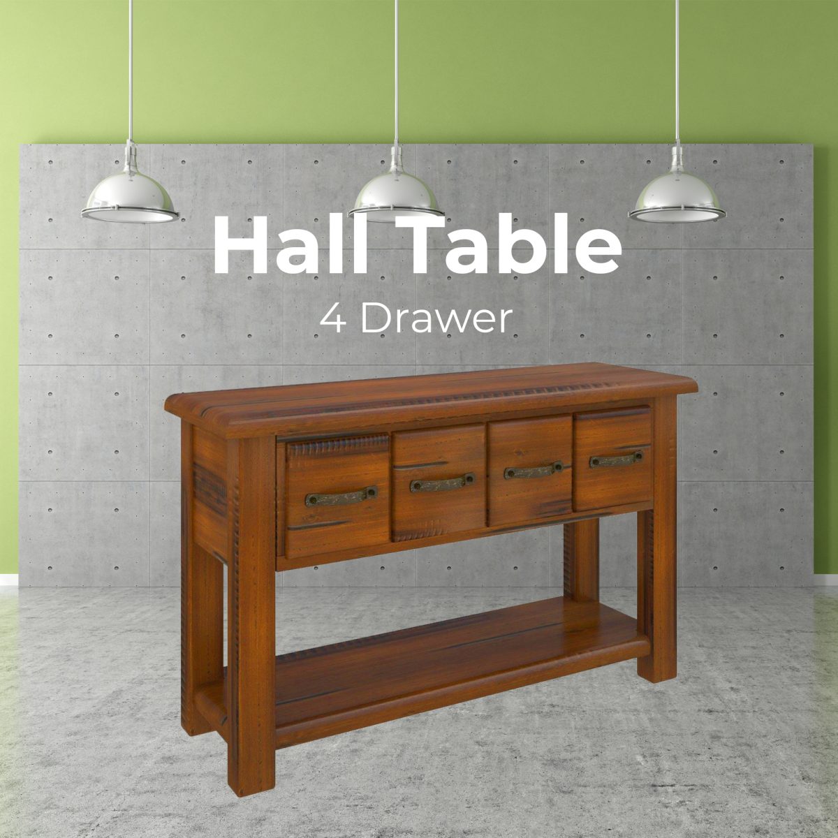 Umber Console Hallway Entry Table 136cm Solid Pine Timber Wood – Dark Brown