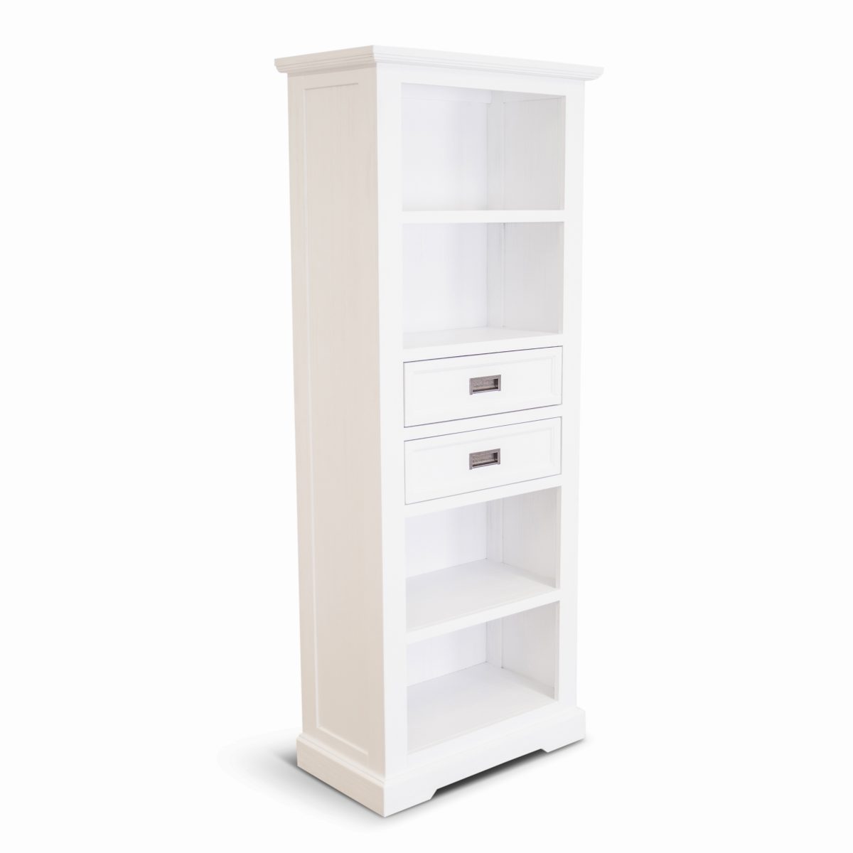 Laelia Bookshelf Bookcase 4 Tier Solid Acacia Wood Coastal Furniture – White