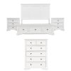 Celosia Bed Frame Bedroom Suite Bedside Dresser Mirror Package – White