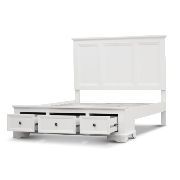 Alameda Bed Frame Bedroom Suite Bedside Dresser Mirror Package – White