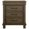 Lily Bedside Tables 3 Drawers Storage Cabinet Shelf Side End Table – Rustic Grey
