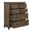 Lily Tallboy Chest of Drawers Solid Pine Wood Bed Storage Cabinet -Rustic Grey – 6 Drawers