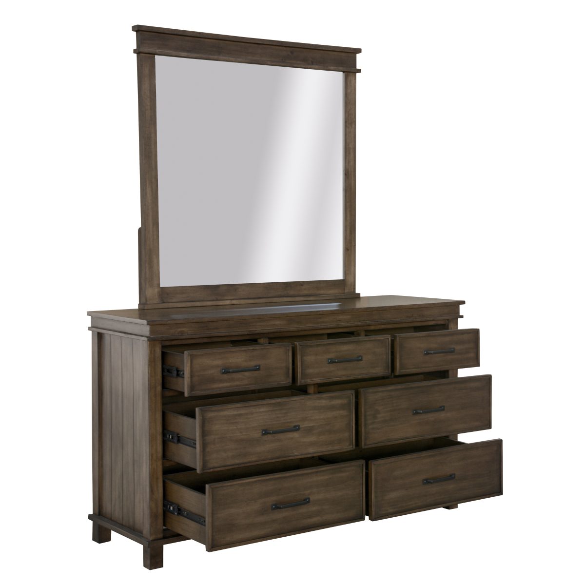 Lily 5pc Suite Bedside Dresser Bedroom Furniture Package – Rustic Grey – KING