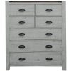 Erica Tallboy Chest of Drawers Solid Acacia Timber Wood Cabinet Brown White – 7 Drawers