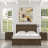 Lily 4pc Suite Bedside Tallboy Bedroom Furniture Package – Rustic Grey – KING