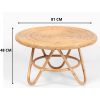Crocus Rattan Round Coffee Table – Natural – 81x81x48 cm